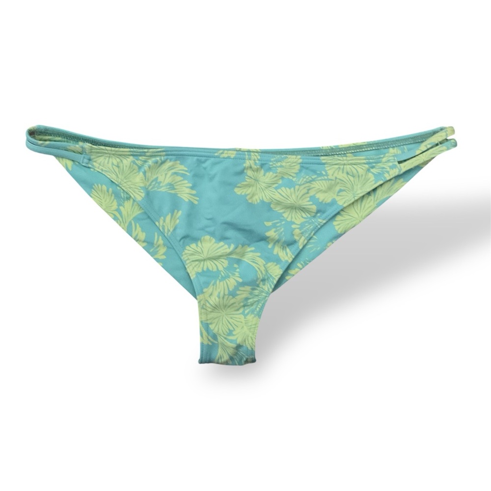 ROXY TROPICAL TWO-TONE MINI COVERAGE SWIM BOTTOM:BLUE/GREEN NWOT SZ LARGE